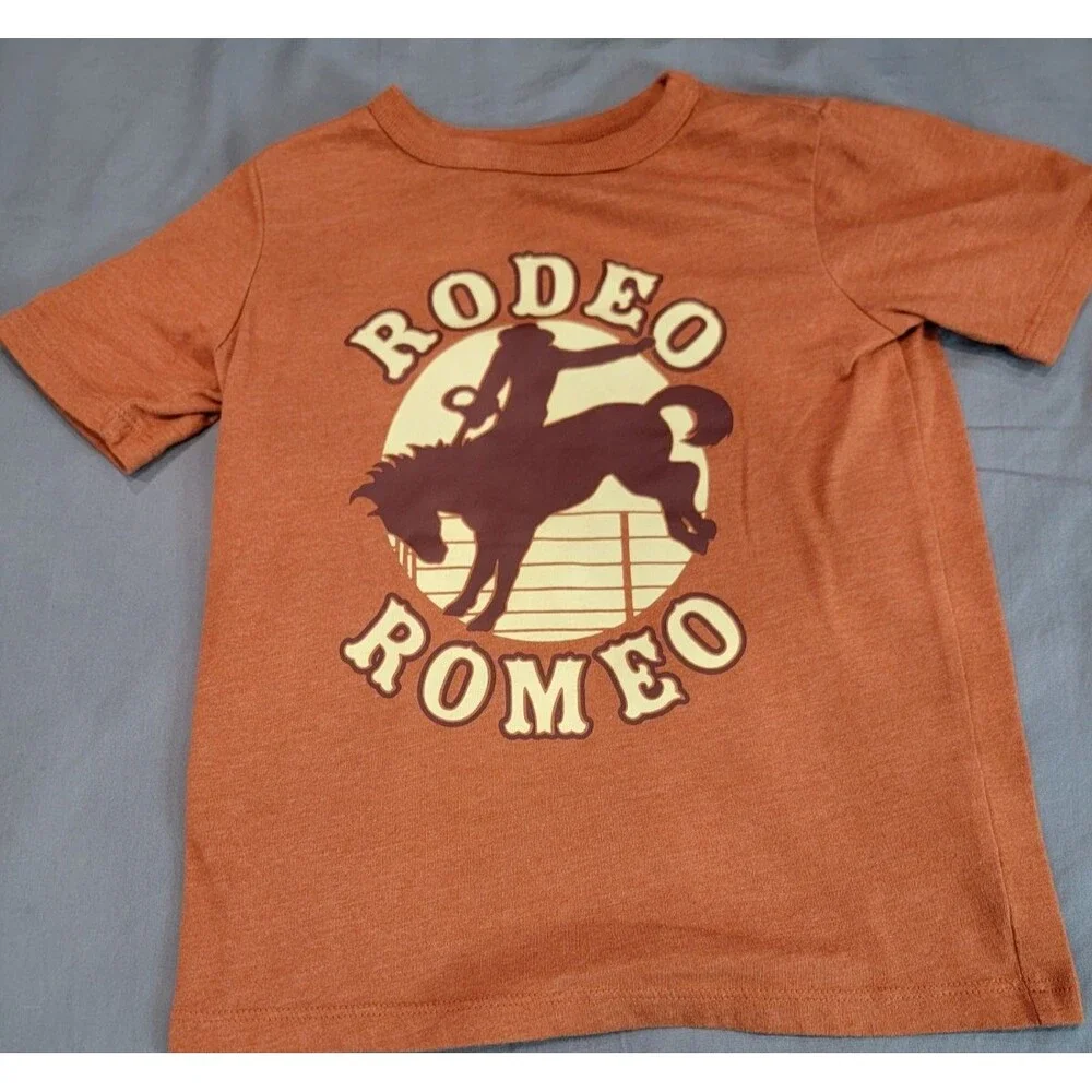 The Children’s Place Rodeo Romeo T-Shirt Boys 5T Western Cowboy Graphic Tee
